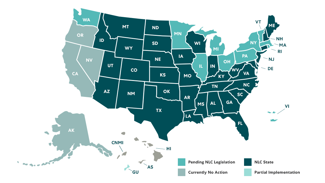 nursing compact state map